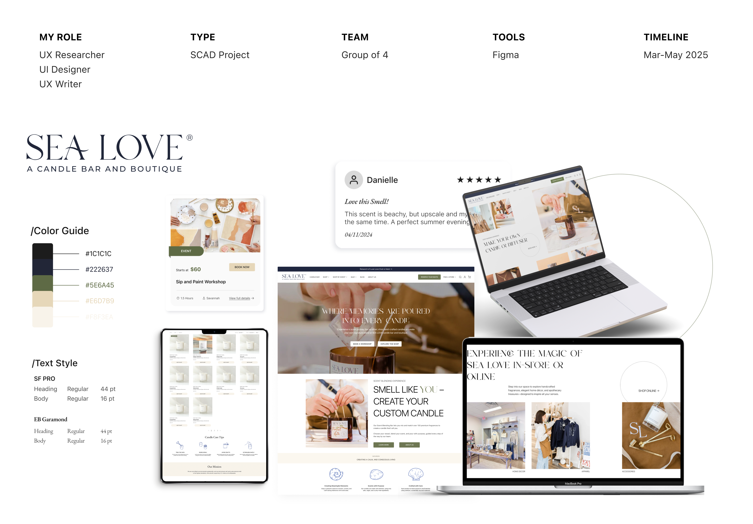 SEALOVE CANDLE BAR WEBSITE REDESIGN — slide 1