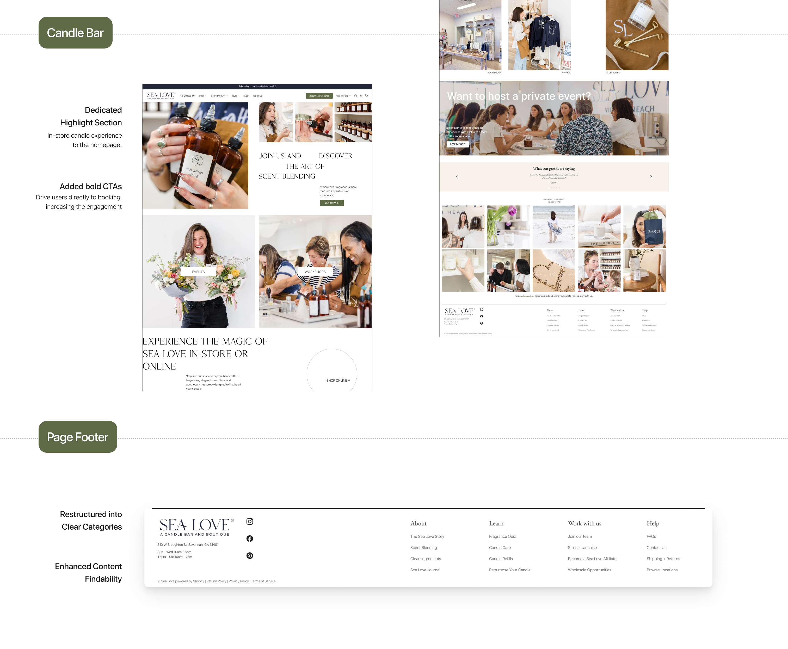 SEALOVE CANDLE BAR WEBSITE REDESIGN — slide 11