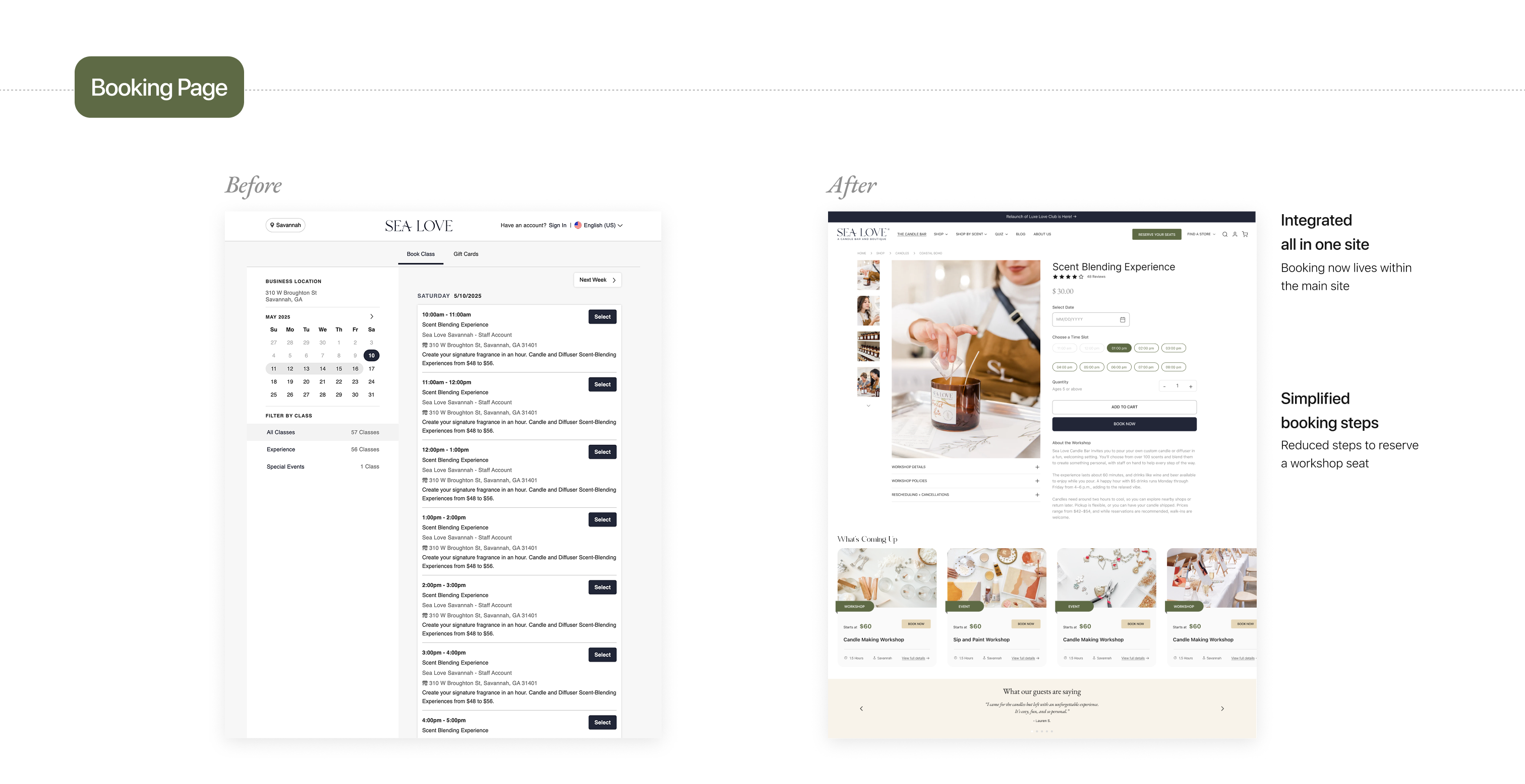 SEALOVE CANDLE BAR WEBSITE REDESIGN — slide 13