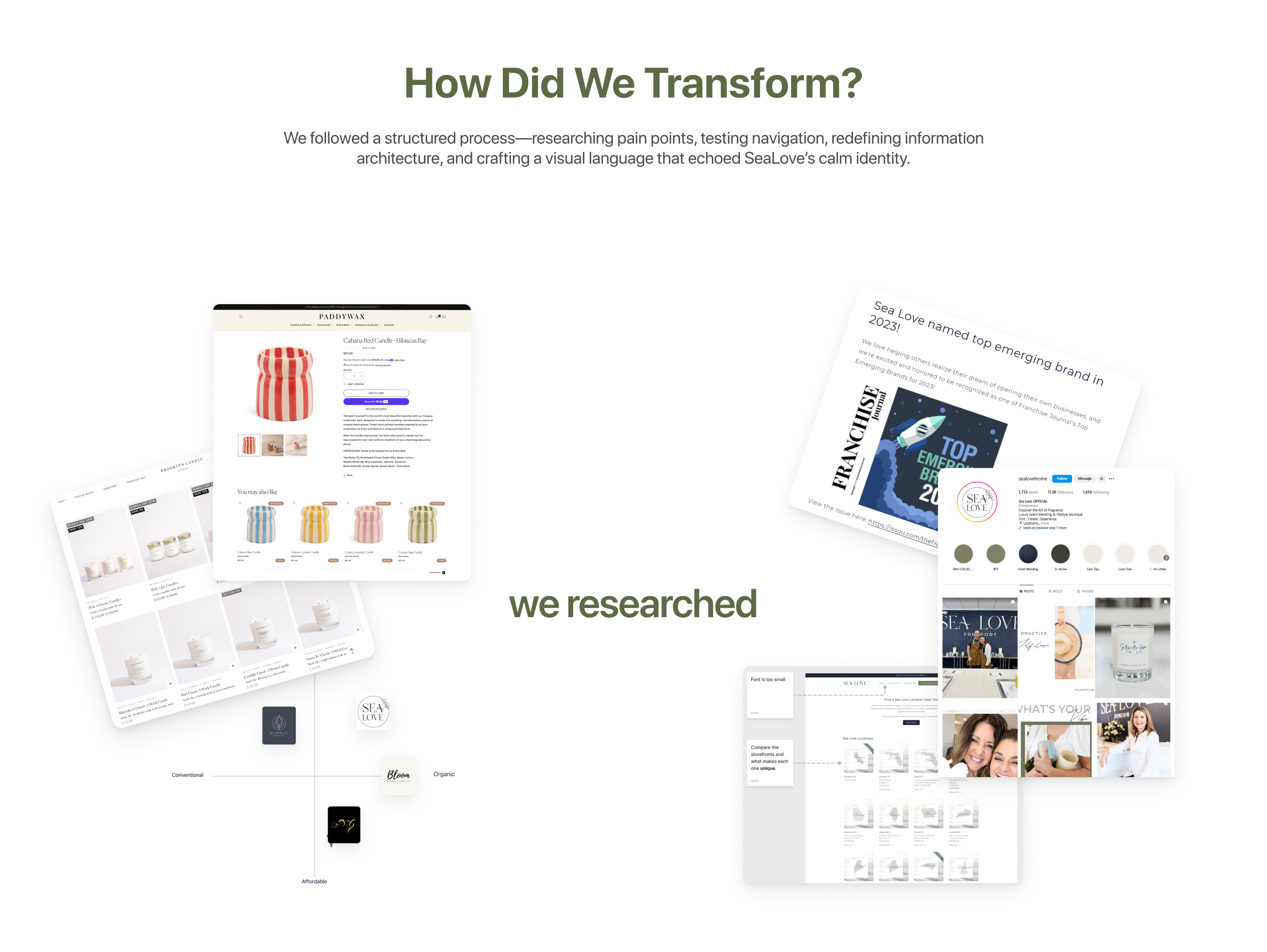 SEALOVE CANDLE BAR WEBSITE REDESIGN — slide 3