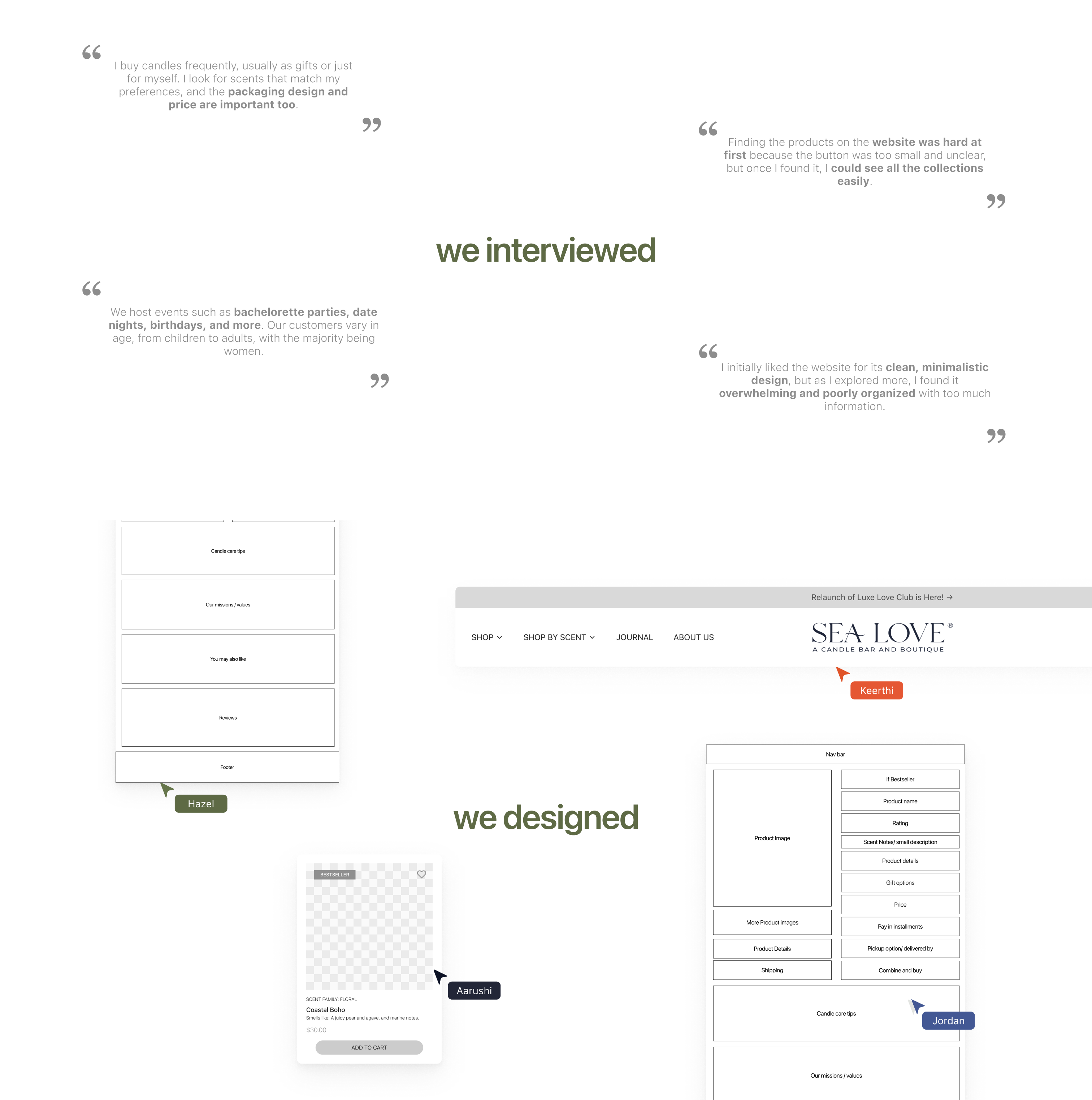 SEALOVE CANDLE BAR WEBSITE REDESIGN — slide 4
