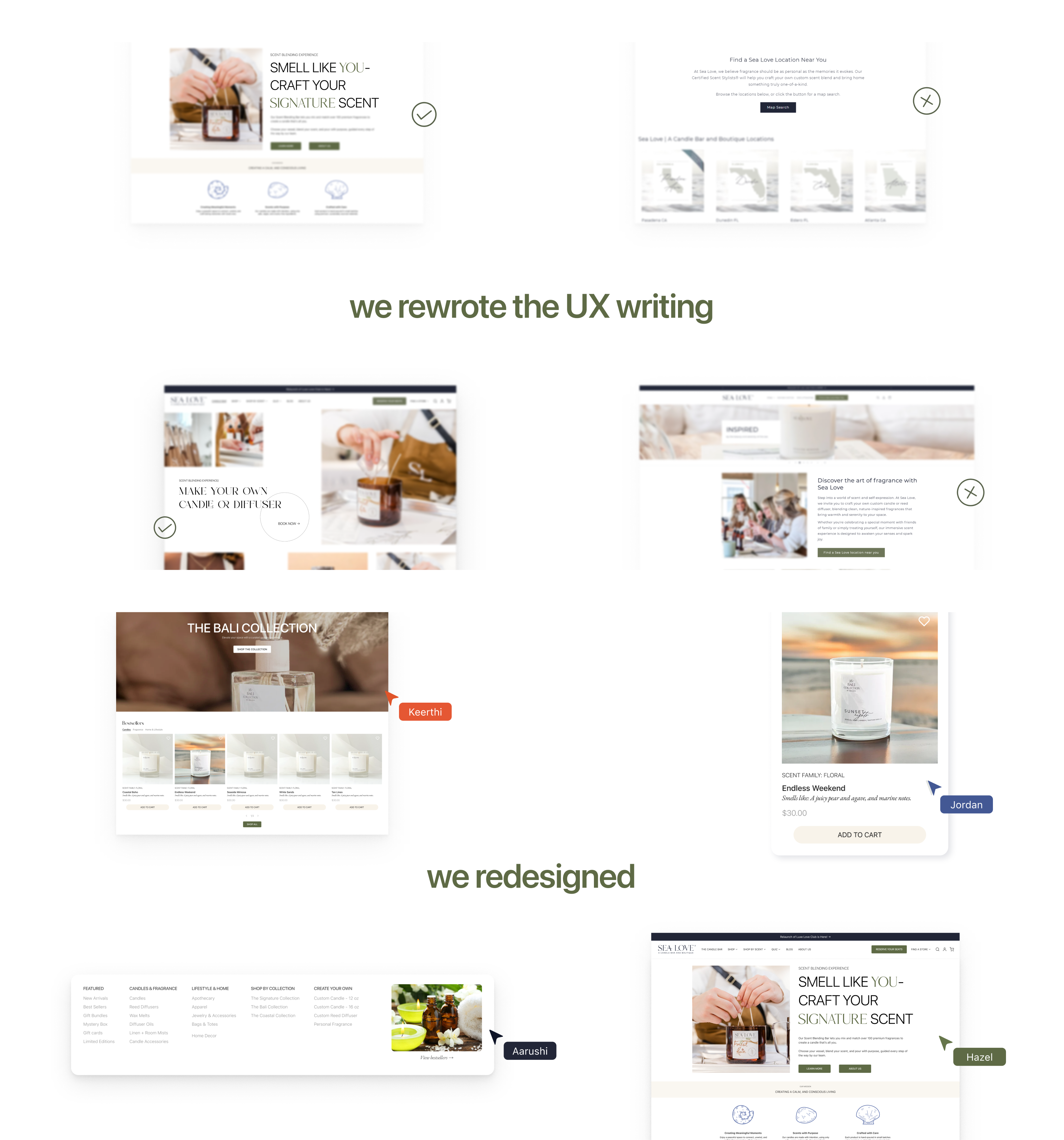 SEALOVE CANDLE BAR WEBSITE REDESIGN — slide 6